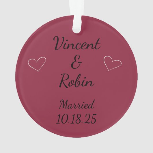 Newlyweds First Christmas オーナメント (裏面)