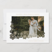 Newlyweds First Christmas Snowflakes Frame Photo (正面)