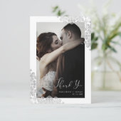 Newlyweds Lace Thank You Guests Photo Wedding (スタンド正面)