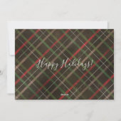 Newlyweds Merily Ever After Christmas plaid photo シーズンカード (裏面)