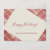 Newlyweds Merry Ever After Red Christmas photo シーズンポストカード (裏面)