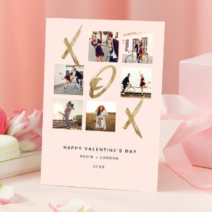 Newlyweds X O X Hugs & Hotelsフォトキスグリッドコラージュ シーズンカード