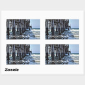 Newportビーチ – 長方形シール,光沢 長方形シール (シート)