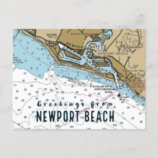 NewportビーチCAグラフ ポストカード