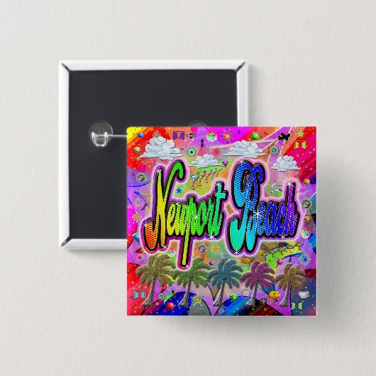 NewportビーチVistaボ表現タン 缶バッジ (正面&裏面)