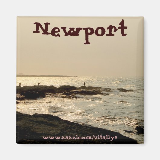 Newportマグネットデザインの美しい海 マグネット (正面)