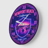Newport Beach California Harbor ラージ壁時計 (傾斜)