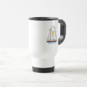 Newport Beach Coastal Nautical Sailing Sailor トラベルマグ (正面右)
