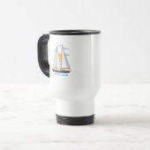 Newport Beach Coastal Nautical Sailing Sailor トラベルマグ (正面左)