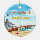 Newport Beach Pier Ornament セラミックオーナメント (裏面)
