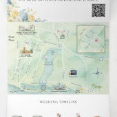 Newport Beach Watercolor Map Tri-Fold Invitation 三つ折り招待状 (内部中)