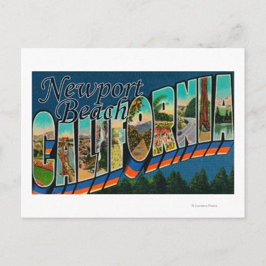 Newport, California – ラージ・レター・シーン ポストカード (正面)