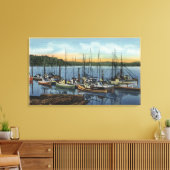 Newport, Oregon – サケ魚釣り艦隊inヤクイン キャンバスプリント (インサイチュ (リビング))