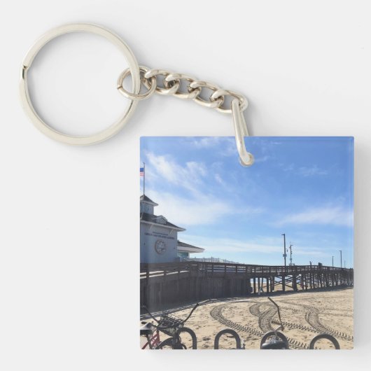 Newport Pier、Newportビーチ、カリフォルニア キーホルダー (正面)