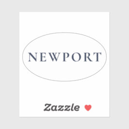 Newport Rhode Island Preppy Coastal Oval シール