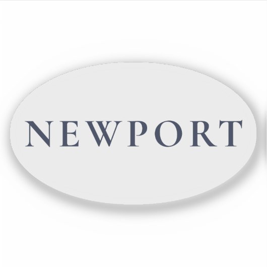 Newport Rhode Island Preppy Coastal Oval シール (正面)