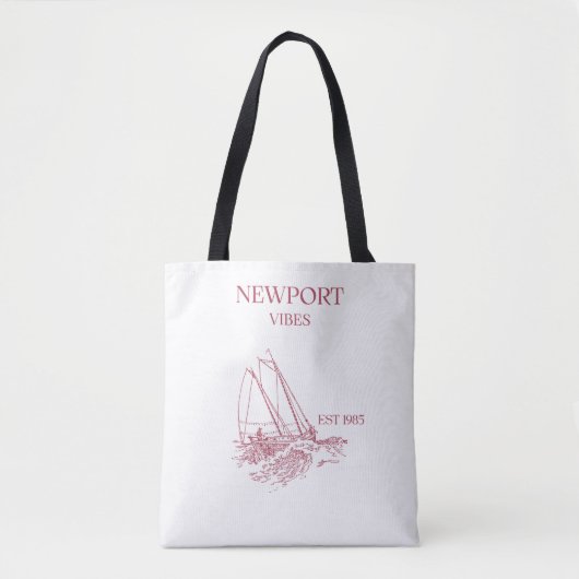 Newport Rhode Island Sail Shoulder Tote Bag トートバッグ (正面)