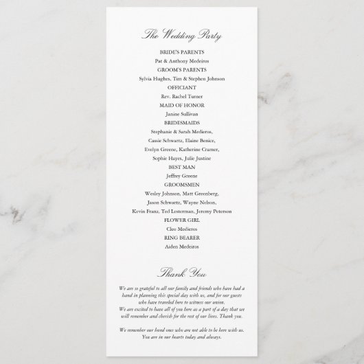 Newport RIマップエレガント白黒結婚ズ プログラム (裏面)