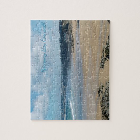 Newquay湾はコーンウォールイギリスを浜に引き上げます ジグソーパズル (縦)