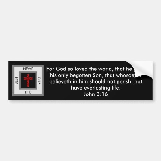 News 最高の Ever John 3:16バンパーステッカー バンパーステッカー (正面)