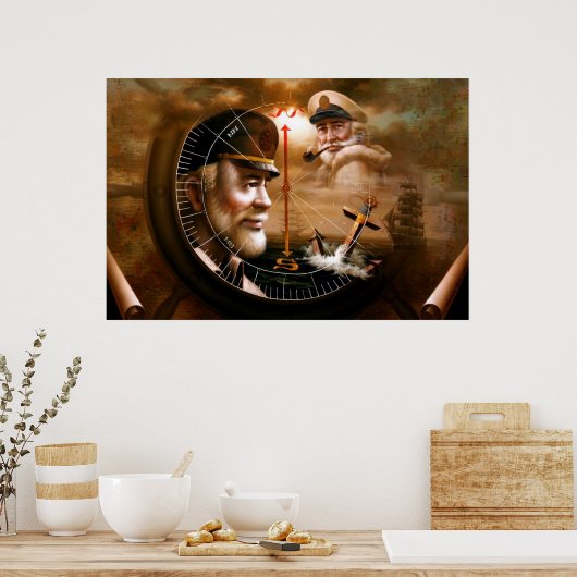 NEWS & TWO Map Captain 4 or TWO Sea Captain Poster ポスター (キッチン)