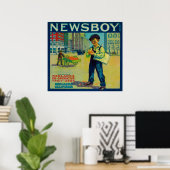 Newsboy Orange LabelRedlands(カリフォルニア州) ポスター (ホームオフィス)