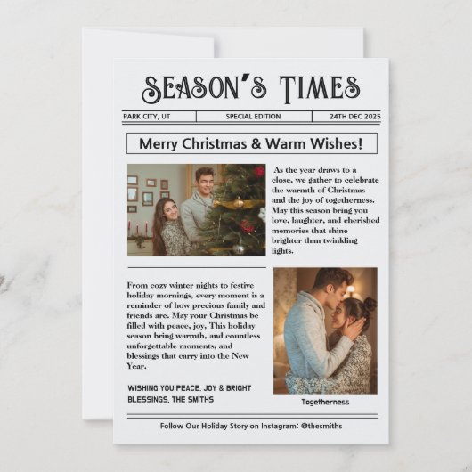 Newsletter Arch Photo Collage Christmas シーズンカード (正面)