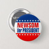 "NEWSOM 大統領" バッジ (正面&裏面)