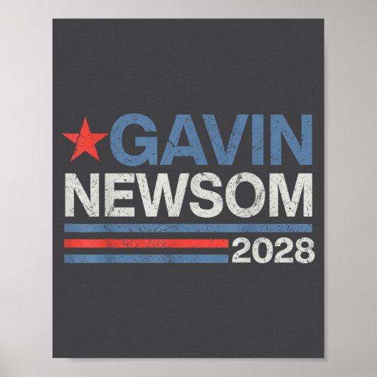 Newsom 2028 President 48 Us Flag Election Campaign ポスター (正面)