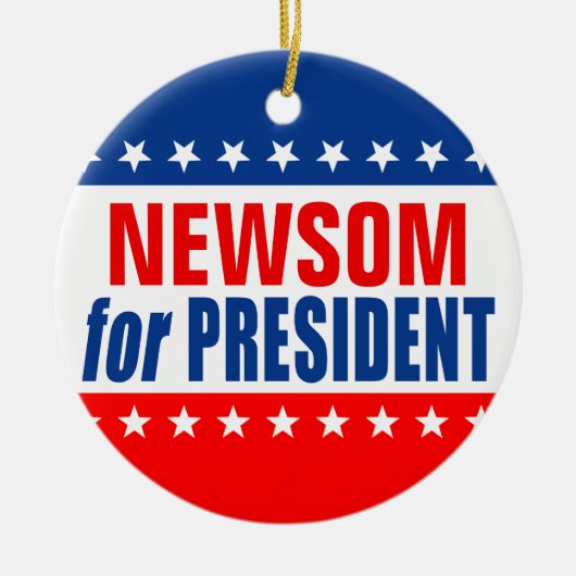 "NEWSOM for 大統領" セラミックオーナメント (正面)