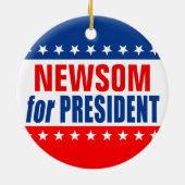 "NEWSOM for 大統領" セラミックオーナメント (裏面)