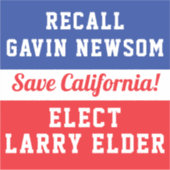 Newsom Larry Elder 選 Californiaを呼び出す救こと シール (正面)