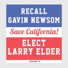 Newsom Larry Elder 選 Californiaを呼び出す救こと シール