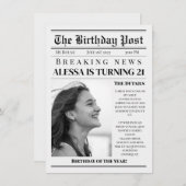 NEWSPAPER BIRTHDAY 招待状 (正面/裏面)