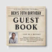 Newspaper Birthday News Funny Humorous Men 70th ゲストブック (正面)