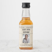 Newspaper Birthday News Funny Humorous Men 70th リキュールボトルラベル (正面)