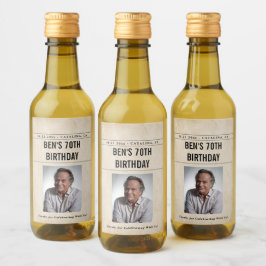 Newspaper Birthday News Funny Humorous Men 70th ワインラベル