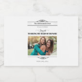 Newspaper Bridesmaid Proposal Retro Script Font スパークリングワインラベル (シングルラベル)