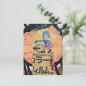 Newspaper delivery person collage ポストカード (スタンド正面)