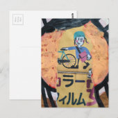 Newspaper delivery person collage ポストカード (正面/裏面)