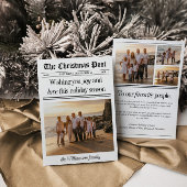 Newspaper Family Photo Christmas シーズンカード