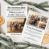 Newspaper Family Photo Christmas シーズンカード