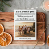 Newspaper Family Photo Christmas シーズンカード