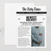 Newspaper Football Baby Shower 招待状 (正面/裏面)