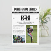 Newspaper Football Birthday 招待状 (スタンド正面)