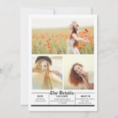 Newspaper Graduation with photos 招待状 (裏面)