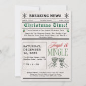 Newspaper Jingle and Mingle Cocktail Christmas  招待状 (正面)