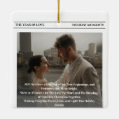 Newspaper Merry and Married Holiday Accents Photo セラミックオーナメント (裏面)