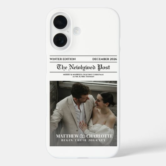 Newspaper Merry and Married Photo Case-Mate iPhoneケース (裏面)