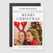 Newspaper Merry Christmas magnetic holiday card (正面/裏面)
